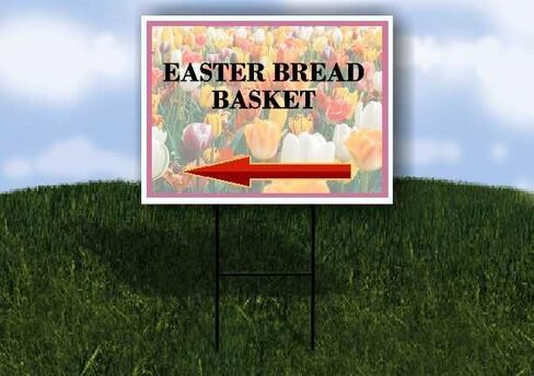 Easter Bread Basket Spring Flowers Tulips Directional Arrows A-Frame Double Sided 23x23 in. sign in Saudi Arabia