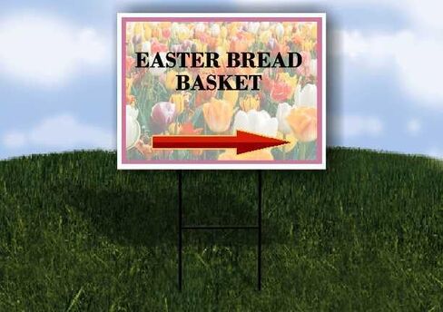 Easter Bread Basket Spring Flowers Tulips Directional Arrows A-Frame Double Sided 23x23 in. sign in Saudi Arabia
