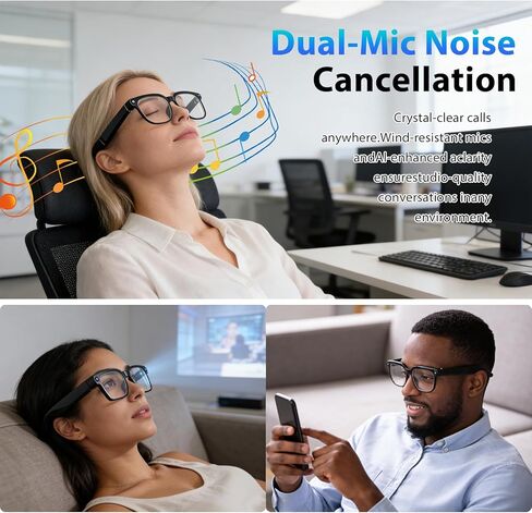 نظارات ذكية مزودة بكاميرا عالية الدقة: التعرف على الذكاء الاصطناعي، وتسجيل الفيديو، وتثبيت الصورة الذكي، والترجمة في الوقت الفعلي، ومساعد الصوت، وصوت الأذن المفتوحة - السفر، والاجتماعات، ومدونات الفيديو (عدسات متغيرة اللون) in Kuwait