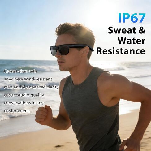 نظارات ذكية مزودة بكاميرا عالية الدقة: التعرف على الذكاء الاصطناعي، وتسجيل الفيديو، وتثبيت الصورة الذكي، والترجمة في الوقت الفعلي، ومساعد الصوت، وصوت الأذن المفتوحة - السفر، والاجتماعات، ومدونات الفيديو (عدسات متغيرة اللون) in Kuwait