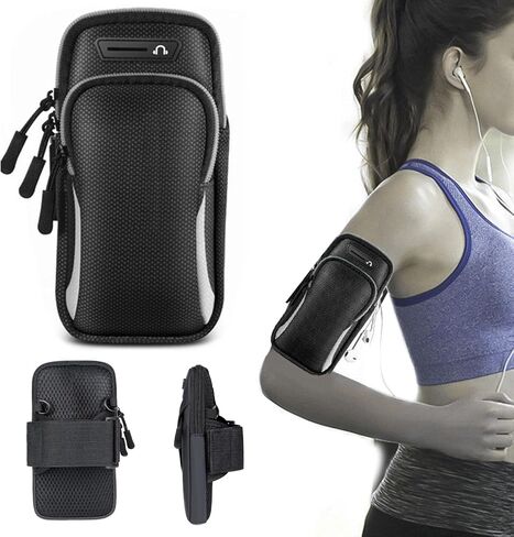 Phone Holder Arm Bands, Small Crossbody Shoulder Holsters Bag with Arm Band,Arm Band Sleeve Fit Sport Gym Hiking Black (Black) in Kuwait