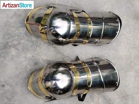 ARTIZANSTORE Brass Gothic Functional Knights Armor Greaves Leg Medieval Costume in Saudi Arabia