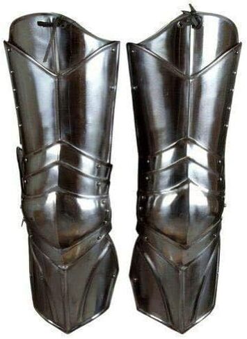 ARTIZANSTORE Gothic Leg Guard Armor Roman Spartan Set Silver - One Size in Saudi Arabia