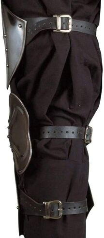 ARTIZANSTORE Gothic Leg Guard Armor Roman Spartan Set Silver - One Size in Saudi Arabia