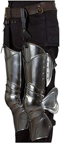 ARTIZANSTORE Gothic Leg Guard Armor Roman Spartan Set Silver - One Size in Saudi Arabia