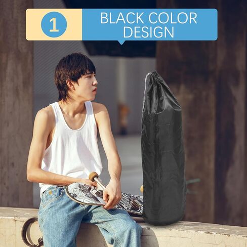Veemoon 2pcs Skateboard Sling Bag with Drawstring Lightweight Skateboard Carrying Shoulder Backpack for Outdoor Sports and Longboard Random Style in Saudi Arabia