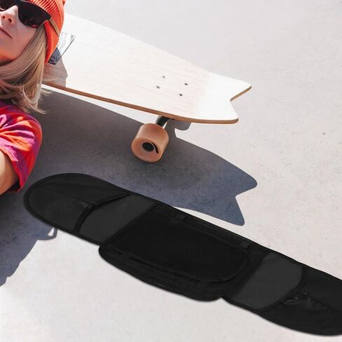 FOMIYES Skateboard Carry Pouch and Storage Organizer with Mesh Pocket, Thickened Pvc Material, 80cm Four-wheel Skateboard Backpack for Sports and Outdoor Skateboarding in Saudi Arabia