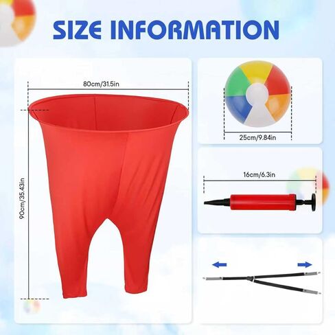 2 Pcs Granny Pants Yard Game with Suspenders, 16 Bouncy Balls & 2 Pumps - Hilarious Outdoor Party Game for Adults, Kids, Family Reunions & Field Days in Saudi Arabia