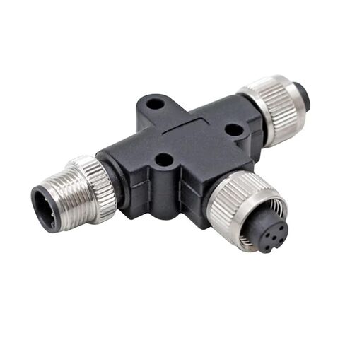 M12 Sensor Connector Three-Way Pipe Conversion Male Female 4pin 5pin 8pin 1Pcs(8 pin) in Saudi Arabia