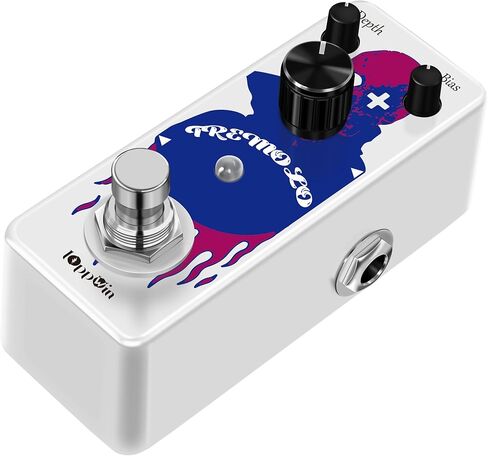 Compact Optical Tremolo Guitar Pedal - IOppWin Trelicopter with Bias Color Control, True Bypass, Metal Shell - Huge Speed & Depth Range for Vintage Pulsing Effects in Kuwait
