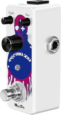 Compact Optical Tremolo Guitar Pedal - IOppWin Trelicopter with Bias Color Control, True Bypass, Metal Shell - Huge Speed & Depth Range for Vintage Pulsing Effects in Kuwait