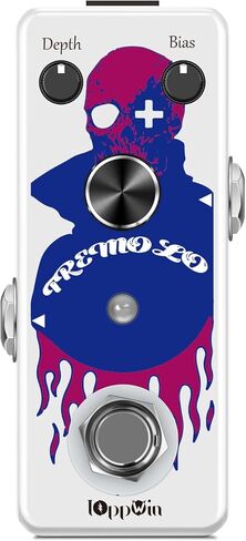 Compact Optical Tremolo Guitar Pedal - IOppWin Trelicopter with Bias Color Control, True Bypass, Metal Shell - Huge Speed & Depth Range for Vintage Pulsing Effects in Kuwait