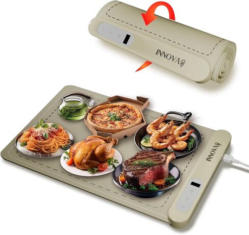 [Latest] Graphene Electric Food Warming Mat – 6 Temperature Settings, High Heat, Portable Silicone Heating Mat. Tabletop Food Warmer for Thanksgiving, Potlucks & Buffets. (Ivory Beige, Large) in Saudi Arabia