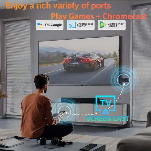 Android TV Stick 4K, 2025 TV Stick Android 14.0 2GB RAM 16GB ROM Ultra HD RK3518 CPU Supports Wi-Fi 6 2.4G/5G Wi-Fi Bluetooth 5.0 USB HDR10 with Bluetooth Voice Remote Control - Black in Kuwait