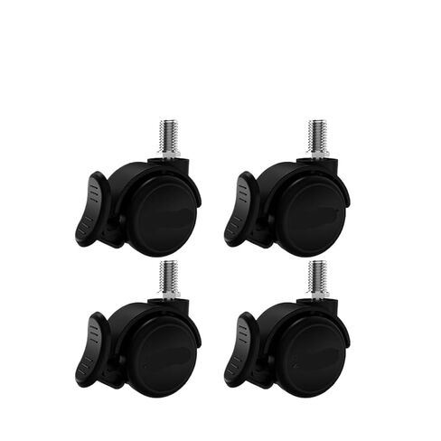 4 Pieces/lot Black 2-inch M6/M8/M10/M12 Screw Universal Wheel with Brake, Soft Rubber Silent Caster, Durable and wear-Resistant(M8-B) in Saudi Arabia