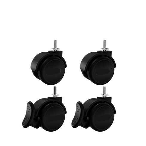 4 Pieces/lot Black 2-inch M6/M8/M10/M12 Screw Universal Wheel with Brake, Soft Rubber Silent Caster, Durable and wear-Resistant(M8-B) in Saudi Arabia