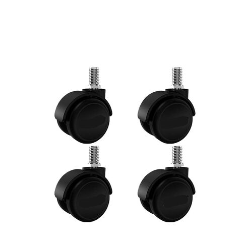 4 Pieces/lot Black 2-inch M6/M8/M10/M12 Screw Universal Wheel with Brake, Soft Rubber Silent Caster, Durable and wear-Resistant(M8-B) in Saudi Arabia