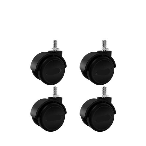4 Pieces/lot Black 2-inch M6/M8/M10/M12 Screw Universal Wheel with Brake, Soft Rubber Silent Caster, Durable and wear-Resistant(M8-B) in Saudi Arabia