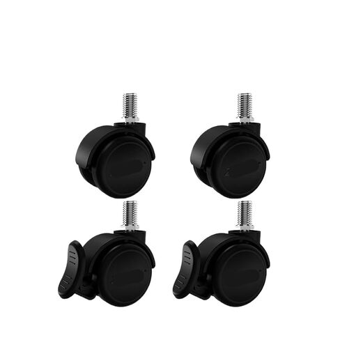 4 Pieces/lot Black 2-inch M6/M8/M10/M12 Screw Universal Wheel with Brake, Soft Rubber Silent Caster, Durable and wear-Resistant(M8-B) in Saudi Arabia
