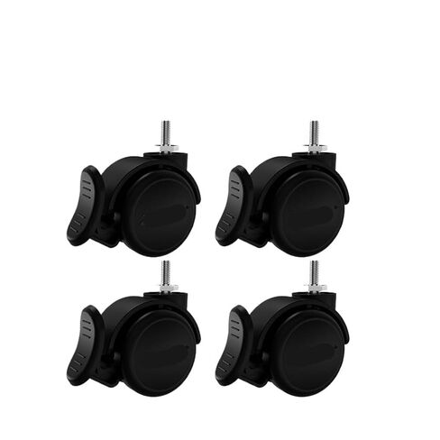 4 Pieces/lot Black 2-inch M6/M8/M10/M12 Screw Universal Wheel with Brake, Soft Rubber Silent Caster, Durable and wear-Resistant(M8-B) in Saudi Arabia