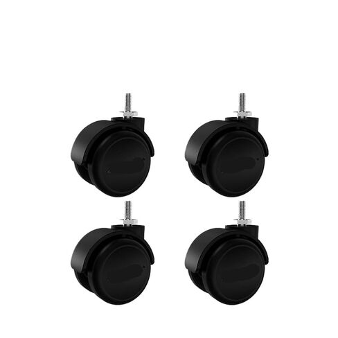 4 Pieces/lot Black 2-inch M6/M8/M10/M12 Screw Universal Wheel with Brake, Soft Rubber Silent Caster, Durable and wear-Resistant(M8-B) in Saudi Arabia