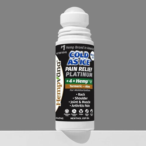 لفافة هيمبفانا على البارد مثل البلاتين الجليدي لتخفيف آلام الركبتين والرقبة والوركين والكتفين والظهر + تخفيف آلام التهاب المفاصل مع زيت بذور القنب، كما يظهر على التلفاز، المنثول البارد in Kuwait