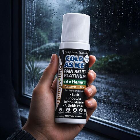 لفافة هيمبفانا على البارد مثل البلاتين الجليدي لتخفيف آلام الركبتين والرقبة والوركين والكتفين والظهر + تخفيف آلام التهاب المفاصل مع زيت بذور القنب، كما يظهر على التلفاز، المنثول البارد in Kuwait