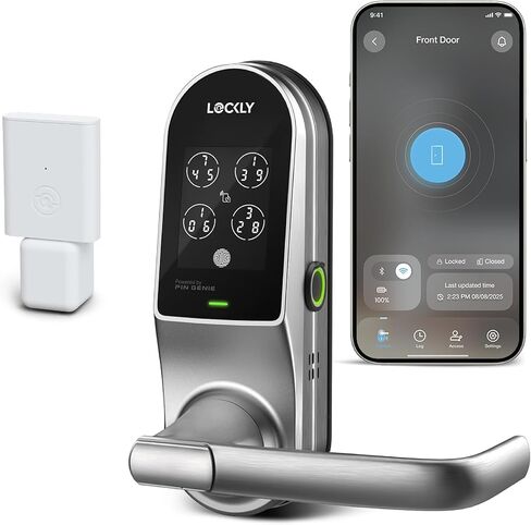 Lockly Guard Latch PGD679L Fire-Rated Smart Lever Lock, UL10B UL10C Certified, WiFi Fingerprint Keypad RFID, ADA Compliant, Patented PIN Genie, LocklyOS Property Management, Commercial Grade in Kuwait