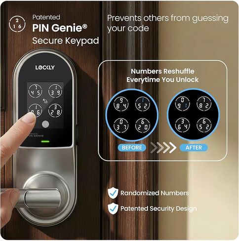Lockly Guard Latch PGD679L Fire-Rated Smart Lever Lock, UL10B UL10C Certified, WiFi Fingerprint Keypad RFID, ADA Compliant, Patented PIN Genie, LocklyOS Property Management, Commercial Grade in Kuwait