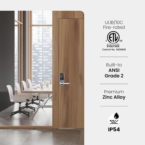 Lockly Guard Latch PGD679L Fire-Rated Smart Lever Lock, UL10B UL10C Certified, WiFi Fingerprint Keypad RFID, ADA Compliant, Patented PIN Genie, LocklyOS Property Management, Commercial Grade in Kuwait