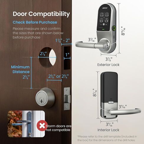 Lockly Guard Latch PGD679L Fire-Rated Smart Lever Lock, UL10B UL10C Certified, WiFi Fingerprint Keypad RFID, ADA Compliant, Patented PIN Genie, LocklyOS Property Management, Commercial Grade in Kuwait