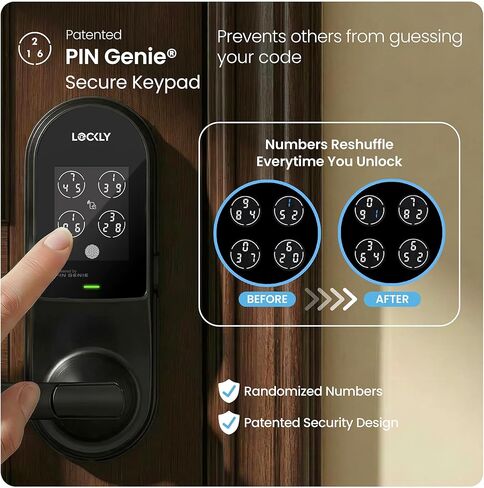 Lockly Guard Latch PGD679L Fire-Rated Smart Lever Lock, UL10B UL10C Certified, WiFi Fingerprint Keypad RFID, ADA Compliant, Patented PIN Genie, LocklyOS Property Management, Commercial Grade in Kuwait