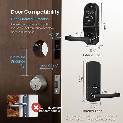 Lockly Guard Latch PGD679L Fire-Rated Smart Lever Lock, UL10B UL10C Certified, WiFi Fingerprint Keypad RFID, ADA Compliant, Patented PIN Genie, LocklyOS Property Management, Commercial Grade in Kuwait