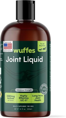 سائل المفاصل المتطور للكلاب من Wuffes، مكمل لدعم الورك والمفاصل مع الجلوكوزامين والكوندرويتين والكولاجين UC-II® وMSM، للسلالات الصغيرة والكبيرة، 16 أونصة in Kuwait
