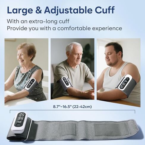 Wireless Bluetooth Blood Pressure Monitor for Home Use: Easy@Home Rechargeable BP Machine with Large Cuff, Free MyHeartPal App, One-Piece Design, Compact & Portable, iOS & Android Compatible, EBP-96B in Saudi Arabia