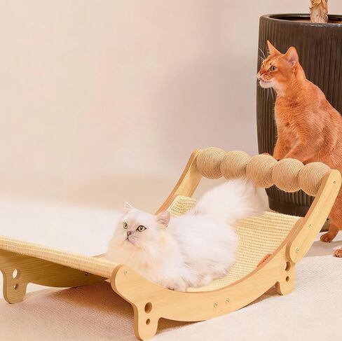 سرير للقطط من السيزال مع لعبة كروية مقاس 31.5 بوصة أرجوحة كبيرة للخدش للقطط الداخلية والبالغين ولوحة خدش للقطط ووسادة خدش للأثاث وواقي للأثاث in Kuwait