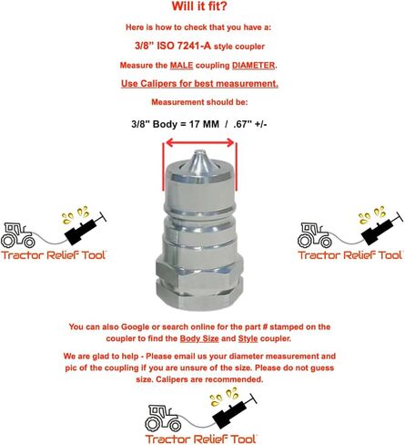 3/8" 7241-A The Original Hydraulic Quick Coupling Pressure Decompression Relief Release Tool 3/8" 7241-A Size Fits Models of Kubota, John Deere, other Compact Tractors in Saudi Arabia