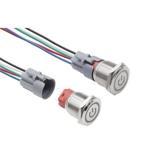 1 قطعة مفتاح زر الضغط، 12 مم 16 مم 19 مم 22 مم زر معدني على مفتاح إيقاف الطاقة LED ضوء مقاوم للماء 12 فولت 24 فولت IP65 (الضوء الأصفر، 16 مم) in Kuwait