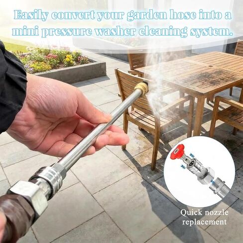 Garden Hose to Pressure Washer Adapter, 3/4-Inch Ght Connection to 1/4-Inch Stainless Steel Quick-Connect Fitting, Tool-Free, Ideal for Car Washing and Household Cleaning in Saudi Arabia