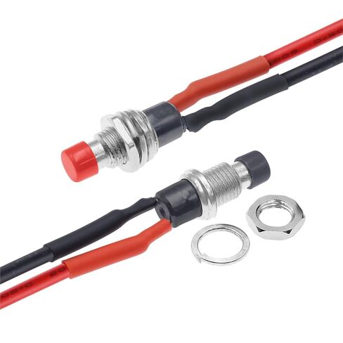 6 قطع مفتاح زر الضغط، Mini 1NO PBS-110 مستدير 7 ملم مؤقت ذاتي الضبط على إيقاف أحمر أصفر أخضر أزرق أسود أبيض (أصفر) in Kuwait