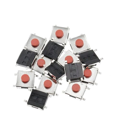 50 قطعة مفتاح زر الضغط، 6X6X3.1MM SMD 4Pin زر مفاتيح أحمر in Kuwait