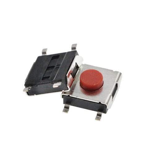 50 قطعة مفتاح زر الضغط، 6X6X3.1MM SMD 4Pin زر مفاتيح أحمر in Kuwait
