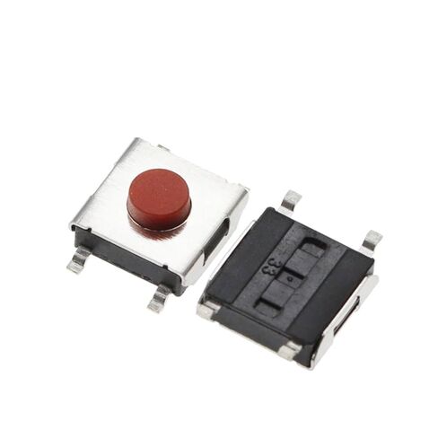 50 قطعة مفتاح زر الضغط، 6X6X3.1MM SMD 4Pin زر مفاتيح أحمر in Kuwait