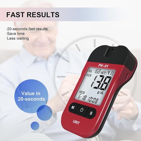 مجموعات اختبار الهيموجلوبين مع 25 شريط اختبار الهيموجلوبين، مجموعة أدوات اختبار الهيموجلوبين للاستخدام المنزلي، مجموعة اختبار الهيموجلوبين المنزلية، سهلة الاستخدام. in Kuwait