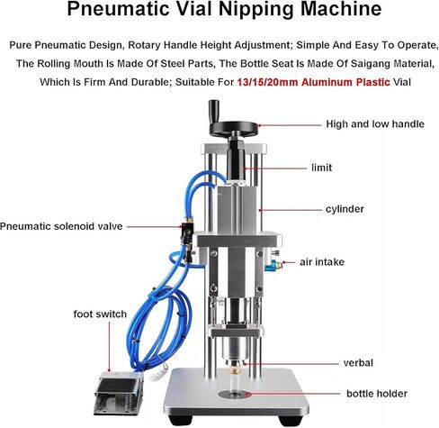 آلة ختم القنينات الهوائية لسطح المكتب مع تعديل الارتفاع ومفتاح القدم لختم غطاء الألومنيوم بشكل آمن in Kuwait