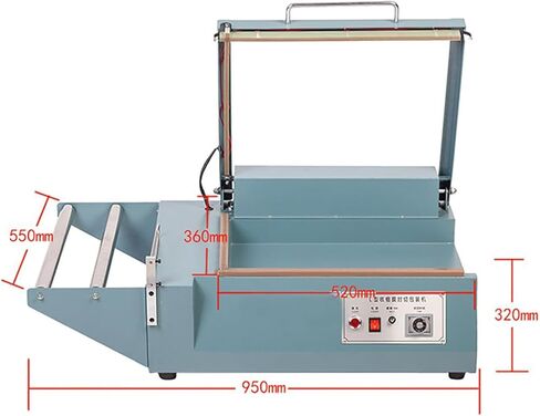 Commercial Shrink Wrap Machine - 1000W L-Bar Sealer Cutter with 2 Heat Film Racks, Impulse Heat Sealer for Industrial & Household Packing, Efficient Packaging Solution in Saudi Arabia