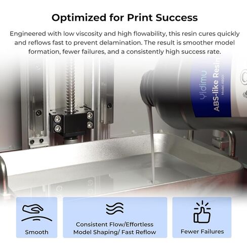 راتينج طابعة ثلاثية الأبعاد يشبه ABS، 405 نانومتر معالجة سريعة بالأشعة فوق البنفسجية بوليمر فوتوبوليمر ثلاثي الأبعاد لطباعة LCD/DLP/MSLA، دقة عالية ولزوجة منخفضة، رمادي، 500 جرام in Kuwait