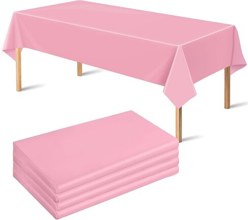 OHOME 4 Pack Plastic Table Cloth Disposable,Pink Tablecloth - Pink Table Cloths for Parties - Pink Birthday Party Decorations,Mothers Day Decorations in Kuwait