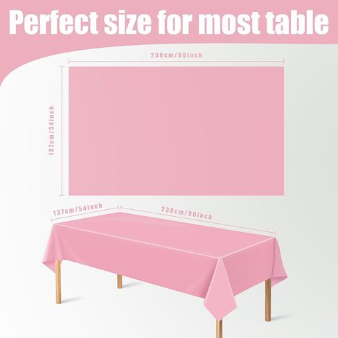 OHOME 4 Pack Plastic Table Cloth Disposable,Pink Tablecloth - Pink Table Cloths for Parties - Pink Birthday Party Decorations,Mothers Day Decorations in Kuwait