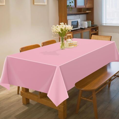 OHOME 4 Pack Plastic Table Cloth Disposable,Pink Tablecloth - Pink Table Cloths for Parties - Pink Birthday Party Decorations,Mothers Day Decorations in Kuwait